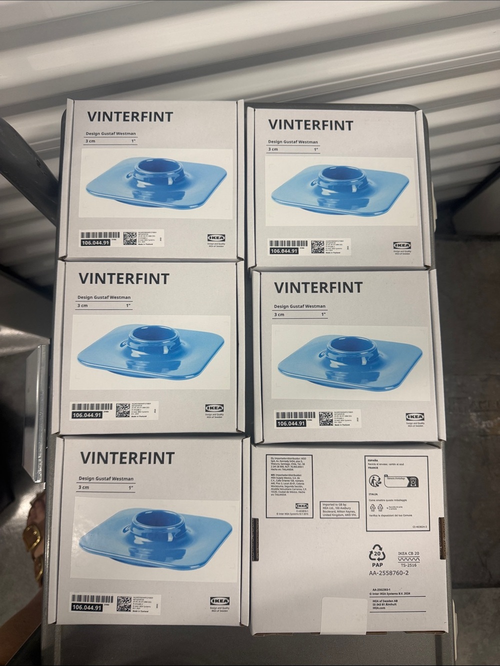 IKEA VINTERFINT Blue Candle Holder Set - Bright Blue